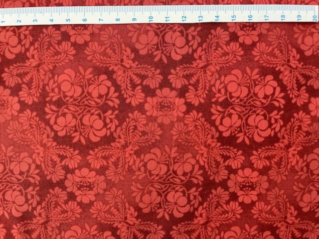 Valmuer på patchworkstof - rød