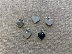 Sølv hjerter  - 5 stk Nikkelfrie metalringe