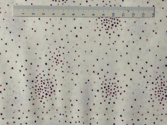 Konfetti prikker på  patchworkstof - Røde