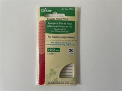 Flower Head Pins - Røde patchworknåle -20 stk Clover