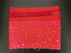 5 stk flag røde Patchworkstof a 8 x 55 cm Farve 1