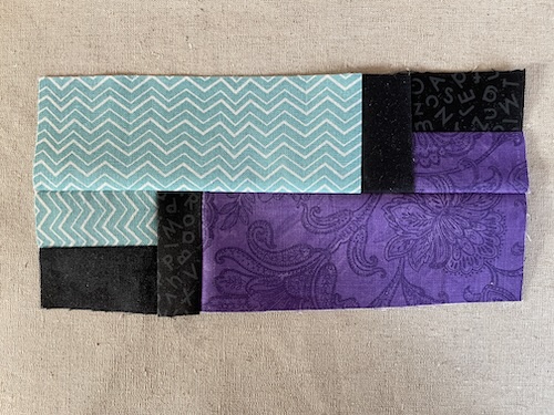 Hornblå- turkis blå patchwork tæppe