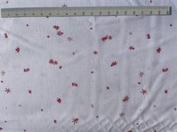 Røde og hvide jule patchworkstof - stjerner