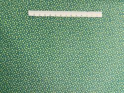 Grøn patchworkstof med gulgrønne prikker