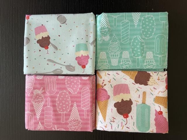 Ice Cream Dream patchworkstof 4 stk/FQ 