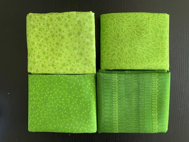 Hopscotch patchworkstof - 4 stk/FQ Lime