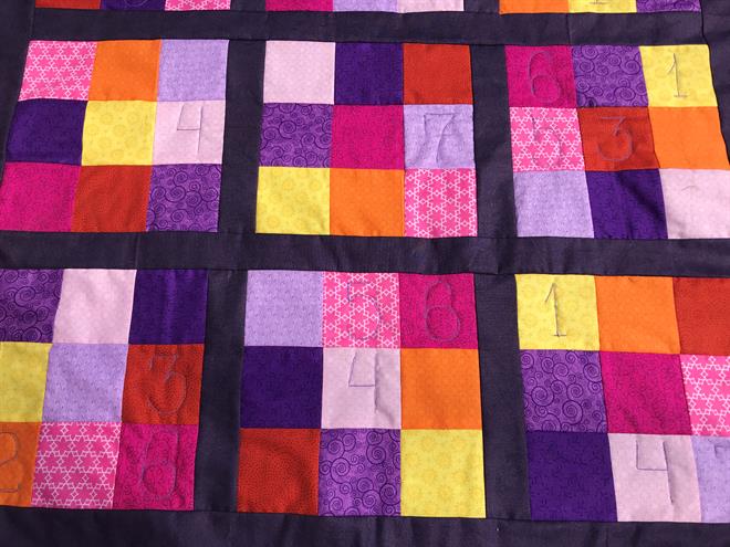 Sy gratis mønster på Sudoku patchwork tæppe / dug