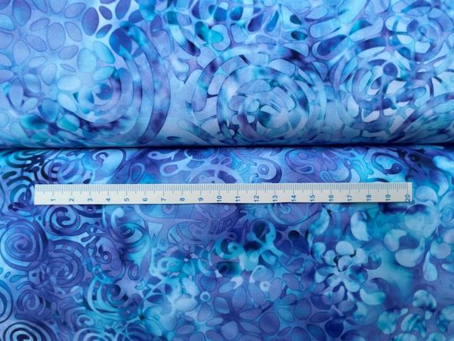 Effervescence patchworkstof Lys-mørk - Turkis-blå