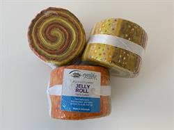 20 stk 2,5" Jelly Roll Batik Patchworkstof strimler - Gul
