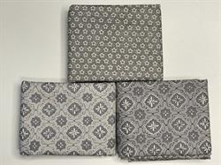 Grå patchworkstof - 3 stk/FQ.
