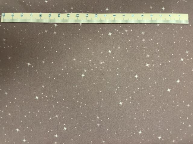 Små stjerner på grå bred bomuldsstof 