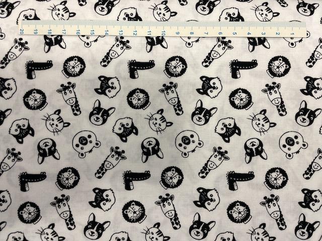 Sort-hvid-farver på patchworkstof - Ansigter