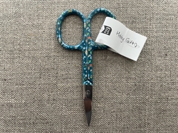 Spids saks 9 cm - Grøn med fugl