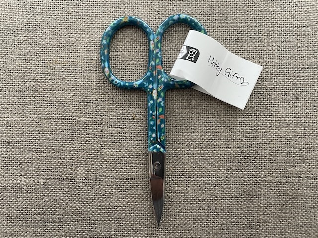 Spids saks 9 cm - Grøn med fugl