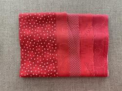 5 stk flag røde Patchworkstof a 8 x 55 cm Farve 1