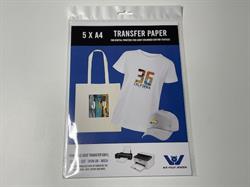 Transfer paper 5 stk A4 ark til overføring af billeder til stof