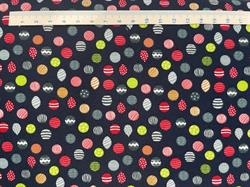 Mini jule kugler Brede bomuldsstof - Sort bund