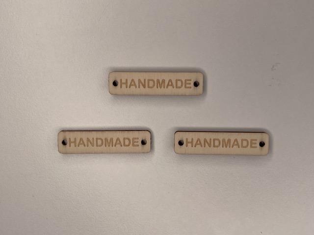 "Handmade" træ mærker 3 stk