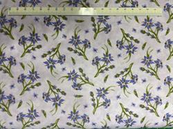 Lavendel på patchworkstof - Blomster på gren