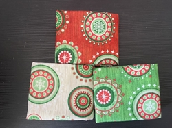 Cirkler med prikker patchworkstof 3 stk/FQ 
