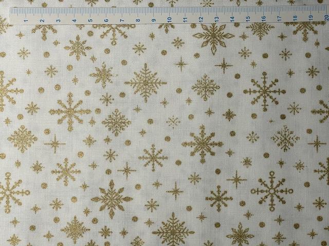 Bred klassisk julestof - lys iskrystaller