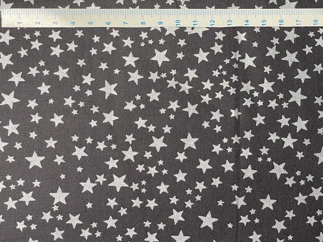 Bred klassisk julestof - grå stjerner