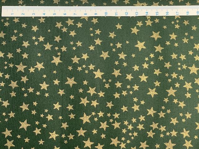 Bred klassisk julestof - grøn stjerner