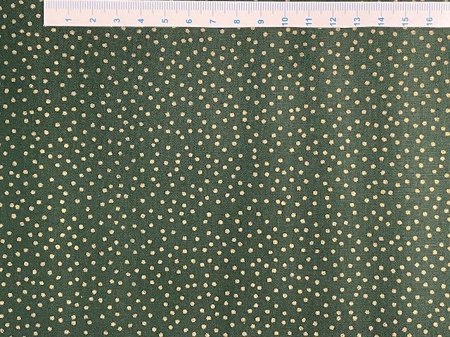 Bred klassisk julestof - grøn prikker