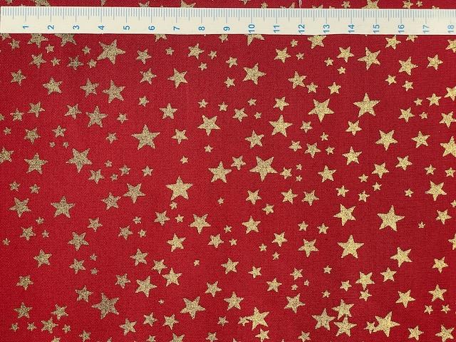 Bred klassisk julestof - rød stjerner