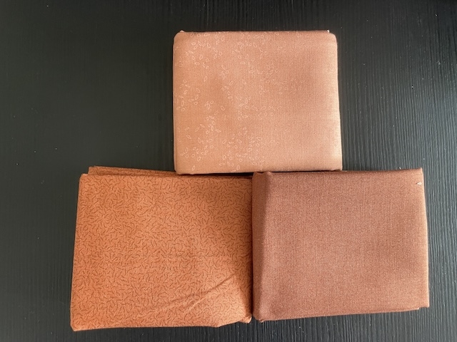 Nature Study patchworkstof - 3 stk/FQ brune