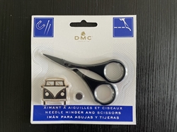 DMC sort broderisaks og magnet broche