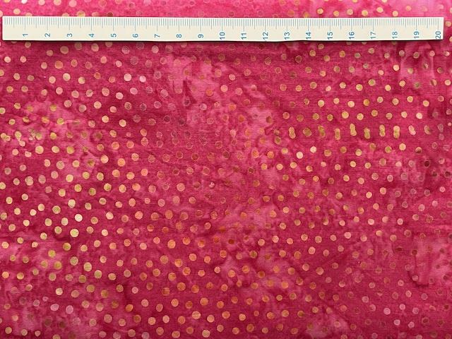 Batik Patchworkstof med prikker - rød