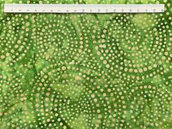 Batik Patchworkstof med Cirkler - Græs grøn