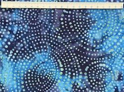 Batik Patchworkstof med Cirkler - Blå