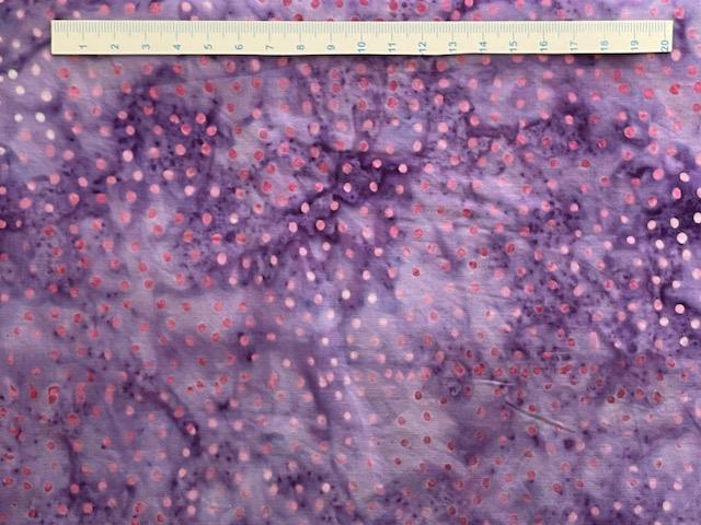 Batik Patchworkstof med prikker- Lilla