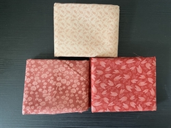 Laksefarvet patchworkstof 3 stk/FQ 