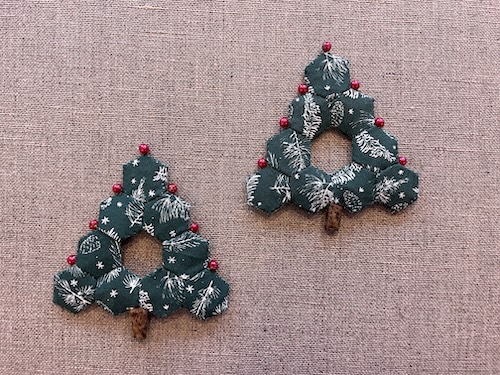 MIni jule træ håndsyet af mini seks kanter