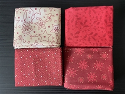 ChristmasTime patchworkstof 4 stk/FQ Røde