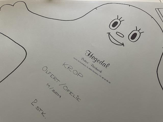 Retro Olfert/Ofelie bamse mønster