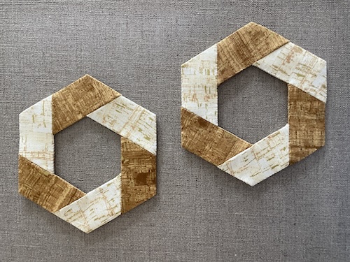 Krans med 1/2 seks kanter - håndsyet