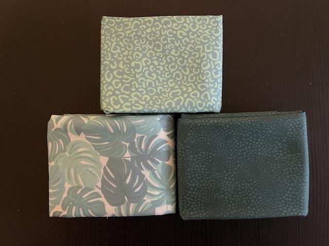 Wild side patchworkstof - 3 stk/FQ Grønlig blad