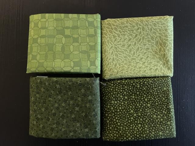 Hopscotch patchworkstof - 4 stk/FQ Grønne