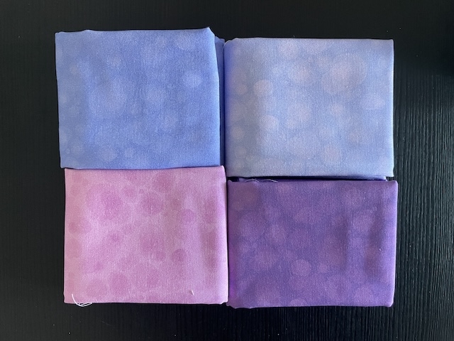 Watermark patchworkstof lilla - 4 stk/FQ 