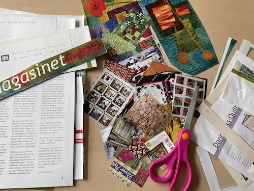 Tidsskriftsholder med patchwork billeder - gratis DIY