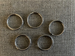 Nøgleringe Sølv - runde 25 mm 5 stk