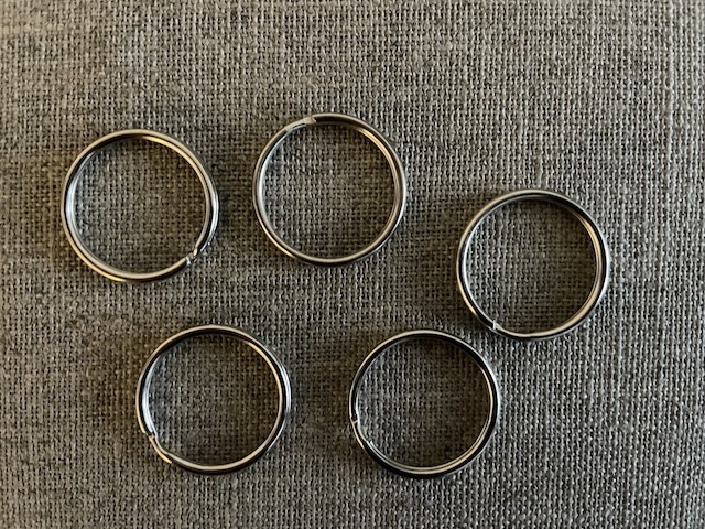 Nøgleringe Sølv - runde 25 mm 5 stk