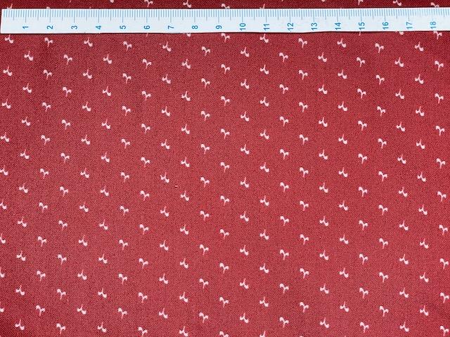 Blå og røde patchworkstof - Rød mønster