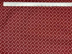 Blå og røde patchworkstof - Røde trekanter