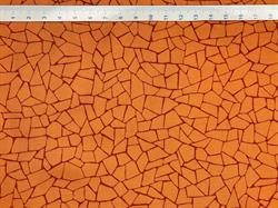 Orange patchworkstof - med net mønster