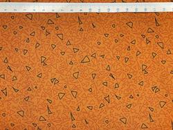 Orange patchworkstof - med trekanter